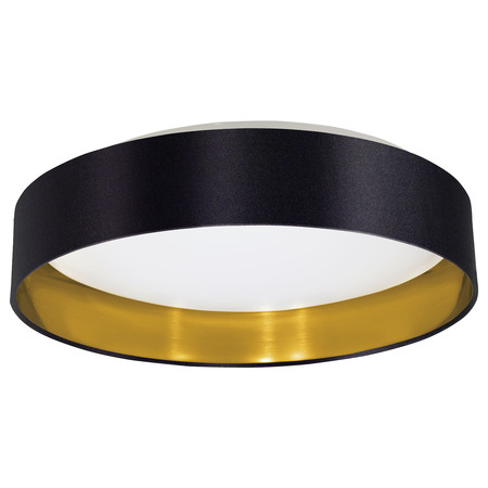 EGLO 1x18W LED Ceiling Light w/Black & Gold Finish & White Plastic Diffuser 31622A